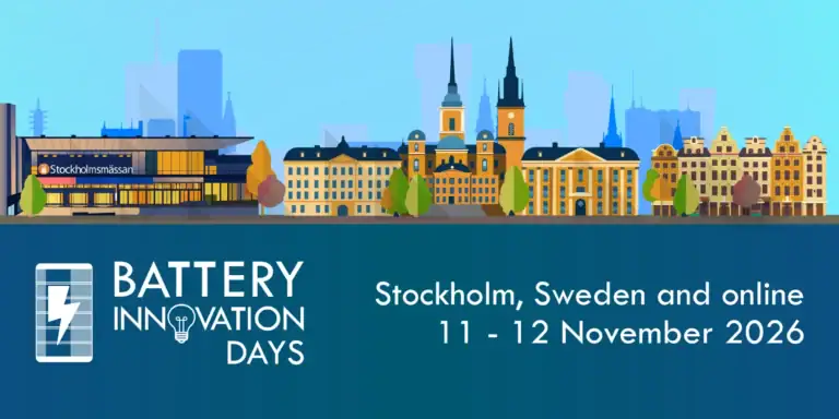 Battery Innovation Days. Stockholm, Sweden and online. 11-12 November 2026.